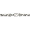 thumbnail image 4 of Sterling Silver 8mm Diamond-cut Polished 8 Sides Rope Chain (Weight: 171.39 Grams, Length: 30 Inches), 4 of 5