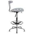 thumbnail image 3 of Vibrant Silver and Chrome Drafting Stool with Tractor Seat, 3 of 9