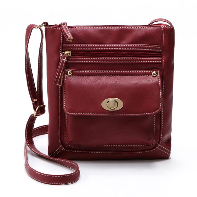 Cameland Sacs Mode Sacoche en Cuir pour Femmes Sac Bandoulière Corps Sac Messager Rouge