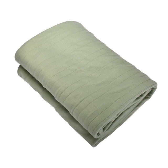 Green Electric Heated Blanket, Double Control Warming Mattress Pad With Zoning Temperature, Auto Shutoff And Polyester Material For Bed, Sofa, Winter Use 61.81X83.86X9.84In 4.92Lb