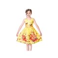 thumbnail image 2 of Robe Fille Coton Rose Fleur Double Nœud Papillon Fête 4-5 Ans, 2 of 9