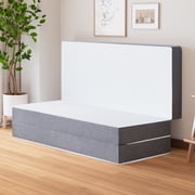 GELBIY Twin Folding Mattress, 4 Inch Tri Fold Memory Foam Mattress, Foldable Mattress Topper with Non Slip Bottom,Pressure Relief, 75"X 38"X4", Gray