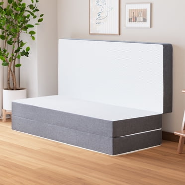 GELBIY Full Folding Mattress, 4 Inch Tri Fold Memory Foam Mattress with Washable Cover & Non Slip Bottom, 73inchX 52inchX 4inch, Gray, Adult