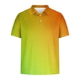 thumbnail image 4 of QATAINLAV Men's Casual Polos Shirt Fashion Gradient Color Print Short Sleeve Golf Shirts Summer Button Laple Work Tees Tops Multicolor L on Sale Clearance, 4 of 6
