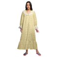 thumbnail image 1 of Moomaya Chemise de Nuit Maxi à Manches Longues Imprimée, Boutonnée, en Coton, Tenue de Sommeil, 1 of 5