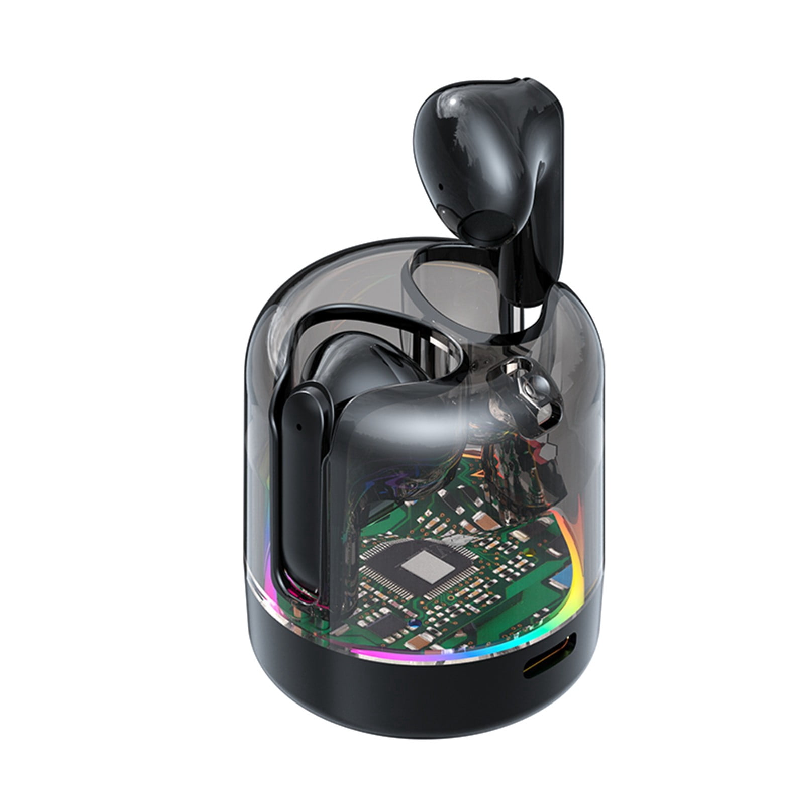 True Wireless Earbuds: Transparent Mecha Design, 13mm Speakers, 24H Battery Life, for iPhone/Android