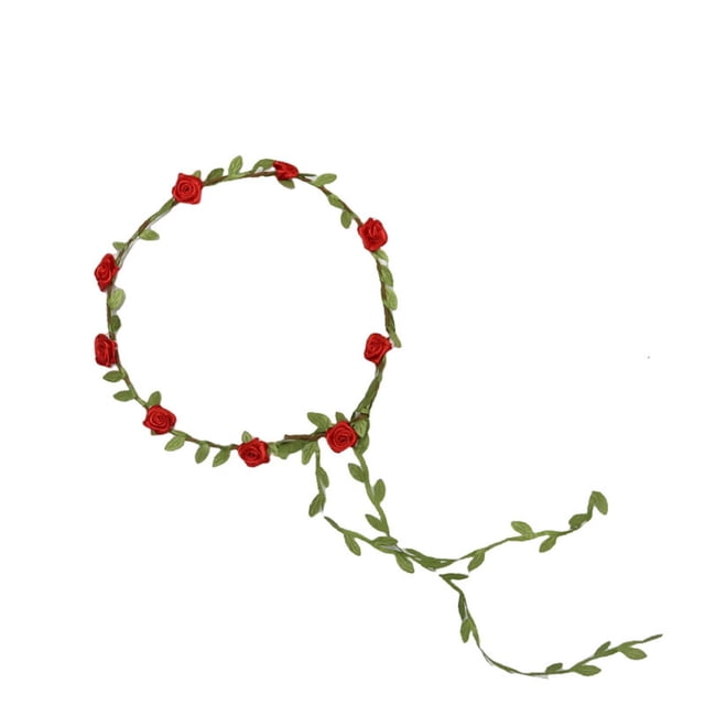 Rbaofujie Beach Simulation Rose Flower Mori Headband Wreath Photo Props
