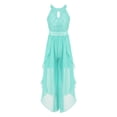 thumbnail image 1 of zdhoor Combinaison-Robe à Volants pour Filles, Paillettes Dentelle, Robe de Demoiselle d'Honneur pour Mariage et Fête, Dos Nu, Tenue de Danse Scintillante, Vert Menthe 6, 1 of 6