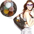 thumbnail image 3 of Faux Fur Ball Keychain Bowknot Grape Design Pom Pom Ball Charm Purse Pendant, 3 of 10