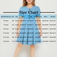 thumbnail image 4 of Milgrthf Robe d'Été pour Filles Enfants Col Rond Manches Bouffantes Ligne A Bouton Évasée Fluide Patineuse Tournoyante Mini Robes 5-15 Ans Bleu Clair, 4 of 8