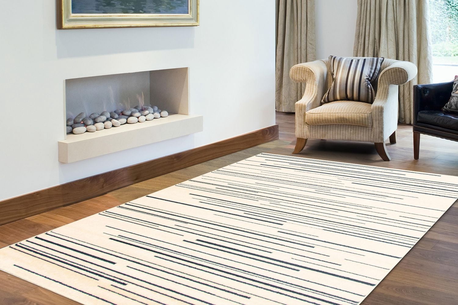 Tapis d'Interieur ECARPET Rayé, Moderne de Style Minimaliste Collection Fika