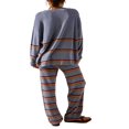 thumbnail image 4 of Ensemble Tricoté 2 Pcs pour Femmes avec Imprimé à Rayures, Chandail Ample et Pantalon, 4 of 5