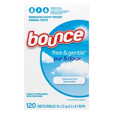 Bounce Free & Gentle Dryer Sheets, Unscented 120CT