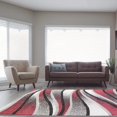 thumbnail image 3 of Waves Pattern Abstract Area Rug Carpet in Ivory Red Grey, 8x11 (7'10" x 10'5", 240cm x 320cm), 3 of 5