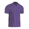 thumbnail image 1 of Men's Summer Leisure Solid Color Contrast Short Sleeve Tops - Stylish Lapel Design for Work and Outdoor Activities, 1 of 2
