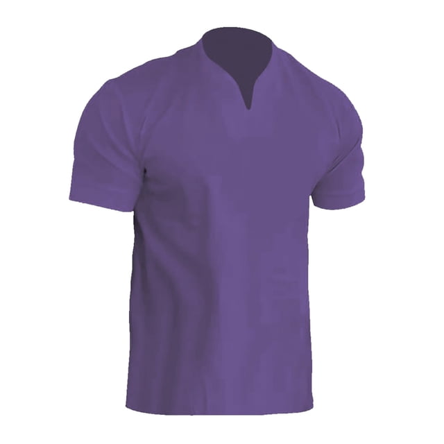 Men's Summer Leisure Solid Color Contrast Short Sleeve Tops - Stylish Lapel Design for Work and Outdoor Activities