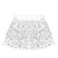 thumbnail image 3 of XUNZOO Girls Sequins Ruffle Layers Culottes Kids Shiny Hip Hop Samba Skirt with Shorts Latin Mini Silver 10, 3 of 9