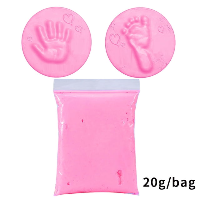 WLOELOEW Pink Baby Drying Soft Clays Handprint Imprint Casting Toys For Kids 20G