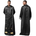 thumbnail image 4 of RUNQHUI Men's Priest Robe With Gold Trim And Cross Front Zip Closure For Church Worship And Cosplay Black XXL, 4 of 7