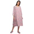 thumbnail image 2 of Moomaya Robe de Nuit Longue Jusqu'au Genou à Patte de Boutonnage pour Femmes, Imprimée, 2 of 6