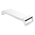 thumbnail image 2 of bedienty Support d'Ordinateur Support Surélevé Support d'Ordinateur Portable avec Tiroir de Rangement Support de Bureau avec 4 Ports USB Bureau Pliant Robuste Blanc, 2 of 6