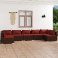 thumbnail image 1 of vidaXL 7 Piece Garden Lounge Set with Cushions Poly Rattan Brown, 1 of 4