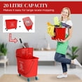 thumbnail image 4 of HOMCOM Seau à Vadrouille Compact avec Essoreuse sur Roues 5 Gallons, Rouge, 4 of 10