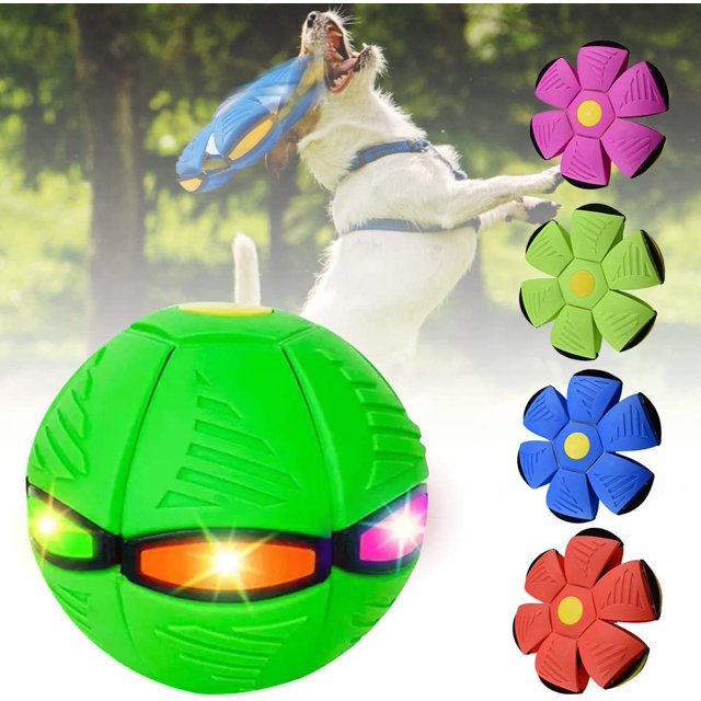 CHUANK 2023 New Pet Toy Flying Saucer Ball for Dogs Flying Saucer Ball Dog Toy Durable Magic Stomp Ball Pet Decompression Flying Saucer Ball with Lighting Pet Flying Saucer Ball Toy