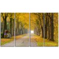thumbnail image 2 of Designart 4 Piece Country Road Below Yellow Trees Landscape Photo Canvas Print, 48" x 28", Yellow, 2 of 3