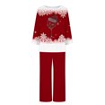 thumbnail image 4 of Pisexur Pyjamas de Noël pour Femmes Ensemble Deux Pièces Tendance Vacances Imprimé Verre de Vin Rouge Pjs Décontractés Manches Longues Col Rond Hauts Pantalons de Pyjama Vêtements de Nuit, 4 of 4