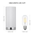 thumbnail image 4 of Touching Control Table Light Bedside 3 Way Dimmable Desk Lamp Modern Nightstand Night Lamp with Round Fabric Lampshade for Bedroom Living Room Office (Bulb Included), 4 of 8