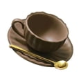thumbnail image 1 of serony 1/6 Coffee Cup Plate Spoon Multipurpose for Dollhouse Life Scene Prop Brown, 1 of 9