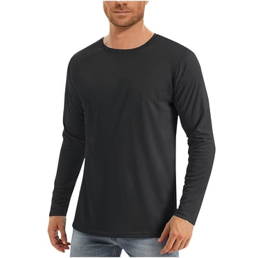 AherBiu Mens Long Sleeve Shirts Lightweight Quick Drying Sun Protection Athletic Workout Hiking Tees