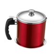thumbnail image 3 of 1.3L Stainless Steel Oil Can Filter Mesh Strainer Container Anti-leakage Storage Tank  Red by, 3 of 9
