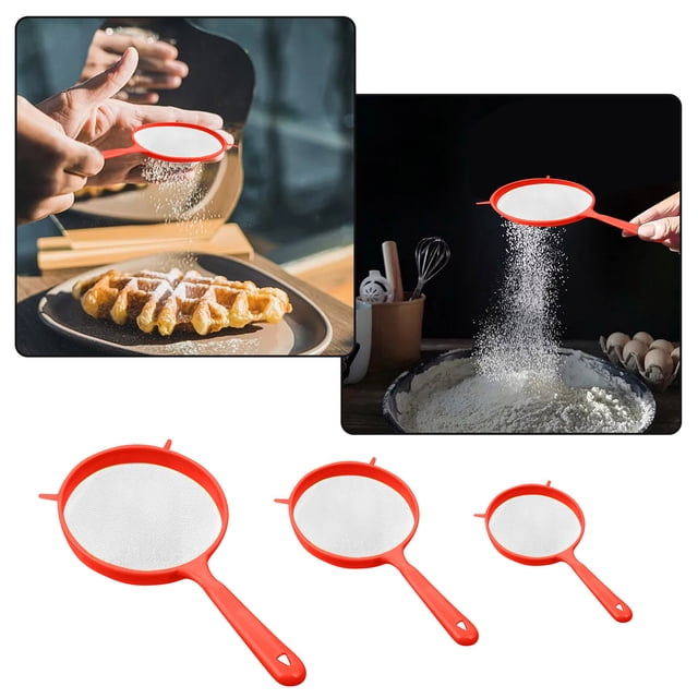 Product Classification Strainers Product Title Set Of 3 Purpose Strainers With Handle Sieve Mesh Colander Flour Kitchen
