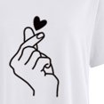thumbnail image 5 of Hauts d'Été pour Femmes 2023 Mode pour Femmes Imprimé Love Col Rond Ample T-shirt à Manches Courtes Haut Blouse Chandail, 5 of 5
