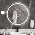 thumbnail image 2 of Costway 32"x32" LED Bathroom Mirror with 3-Color Dimmable Lights Time/Temp Display, 2 of 10