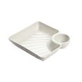 thumbnail image 2 of Japanese Style Dumpling Plate with Vinegar Compartment - Reusable Stackable Dish for Meals Parties, Food Safe Material for Home Cafe Use, White, JKODE, 2 of 8