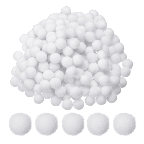 Pompons de 0,3 Po pour Bricolage, 2000 Pcs Petits Pompons pour Bricolage Mini Boules Bouffantes en Vrac Haute Élasticité Boules Duveteuses pour Chapeaux Art de Noël, Blanc