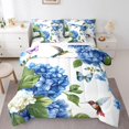 thumbnail image 1 of Flower Bedding Comforter Sets 7Pcs Hummingbird Butterfly Bed In A Bag,Navy Blue Floral Queen Bedding Sets Spring Botanical And Animal Themed Sheet Set With Comforter Kids Girls Bedroom Decor, 1 of 1