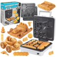 thumbnail image 1 of Auto Body Shop Waffle Maker- Mix & Match 20+ Custom Shaped Pieces to Build Cars, Trucks or Vehicles Out of WAFFLES! Breakfast Kids Adults Fun- Nonstick Cleanup w 4 Removable Plate, 1 of 7