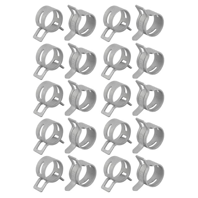 Unique Bargains 20 Pcs 15mm Spring Band Type Action Fuel Hose Pipe Low Pressure Air Clamp White