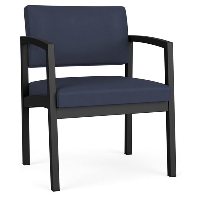 Lenox Fauteuil d'Appoint Surdimensionné en Acier pour Réception / Acier Noir / Bleu