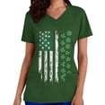 thumbnail image 2 of Mceream Nurse St Patricks Day Shirt for Womens Breathable Plus Size Nurse Working Uniform Shamrocks Print Scrub Tops V Neck Short Sleeve Fun Nursing Uniforms Green XXL, 2 of 6