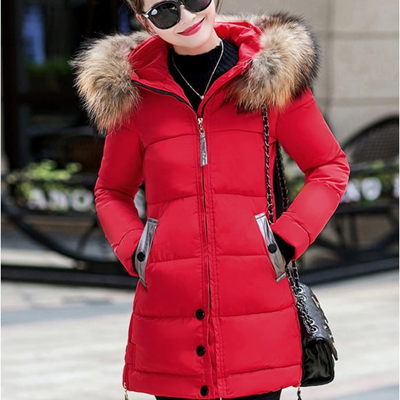 EGNMCR Womens Long Puffer Coat, Long Sleeve Padded Winter Down Coats, Hooded Parka Jacket Women's Fashionable Winter Color Comfortable Hooded Long Down Jacket Women Coat