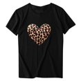 thumbnail image 5 of Soki T-Shirts Décontractés pour Femmes à Imprimé Léopard, Col Rond, Manches Courtes, 5 of 5