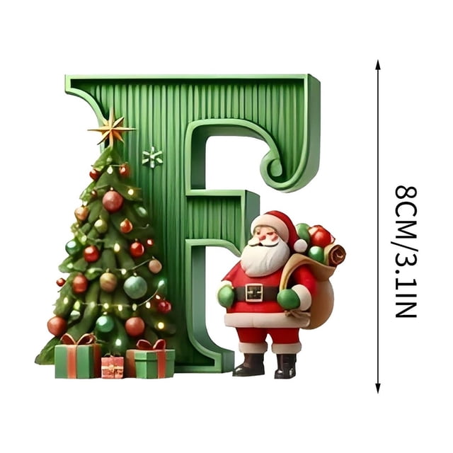 LSLJS 26 Letters Christmas Tree Decoration Pendant Christmas Tree Ornaments Personalized DIY Christmas Ornaments Christmas Decorations Xmas Tree Hanging Decor Christmas Ornaments