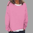 thumbnail image 2 of Timegard Hauts pour Femmes à Épaules Tombantes, Col Ras du Cou, Chandail Ample, Hauts d'Automne Décontractés à Manches Longues, Blouse Confortable, 2 of 5