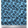 thumbnail image 1 of Soimoi Blue Modal Satin Fabric Brush Stroke Abstract Fabric Prints By Yard 42 Inch Wide, 1 of 3