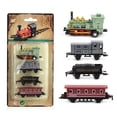 thumbnail image 2 of Simulation Steam Train Toy – Mini Alloy Front Inertia Car with 3 Splicing Carriages, Vintage Locomotive Model Gift for Kids Boys Girls, 2 of 6